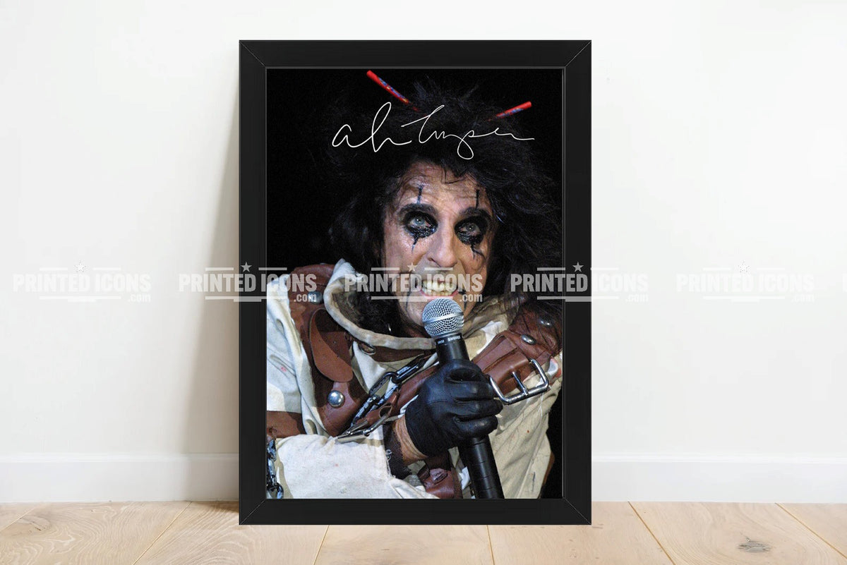 Alice Cooper rock music photo print with printed autograph