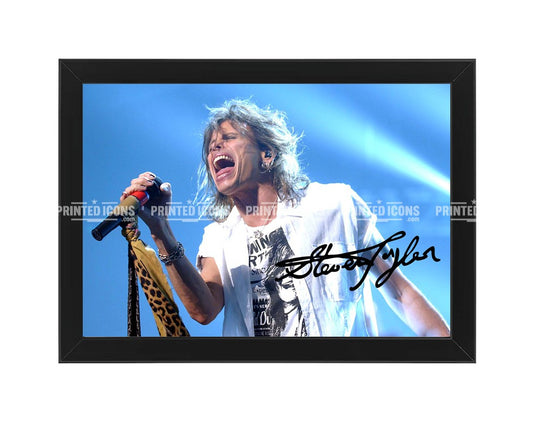 Steven Tyler autograph photo print Aerosmith rock memorabilia in black frame