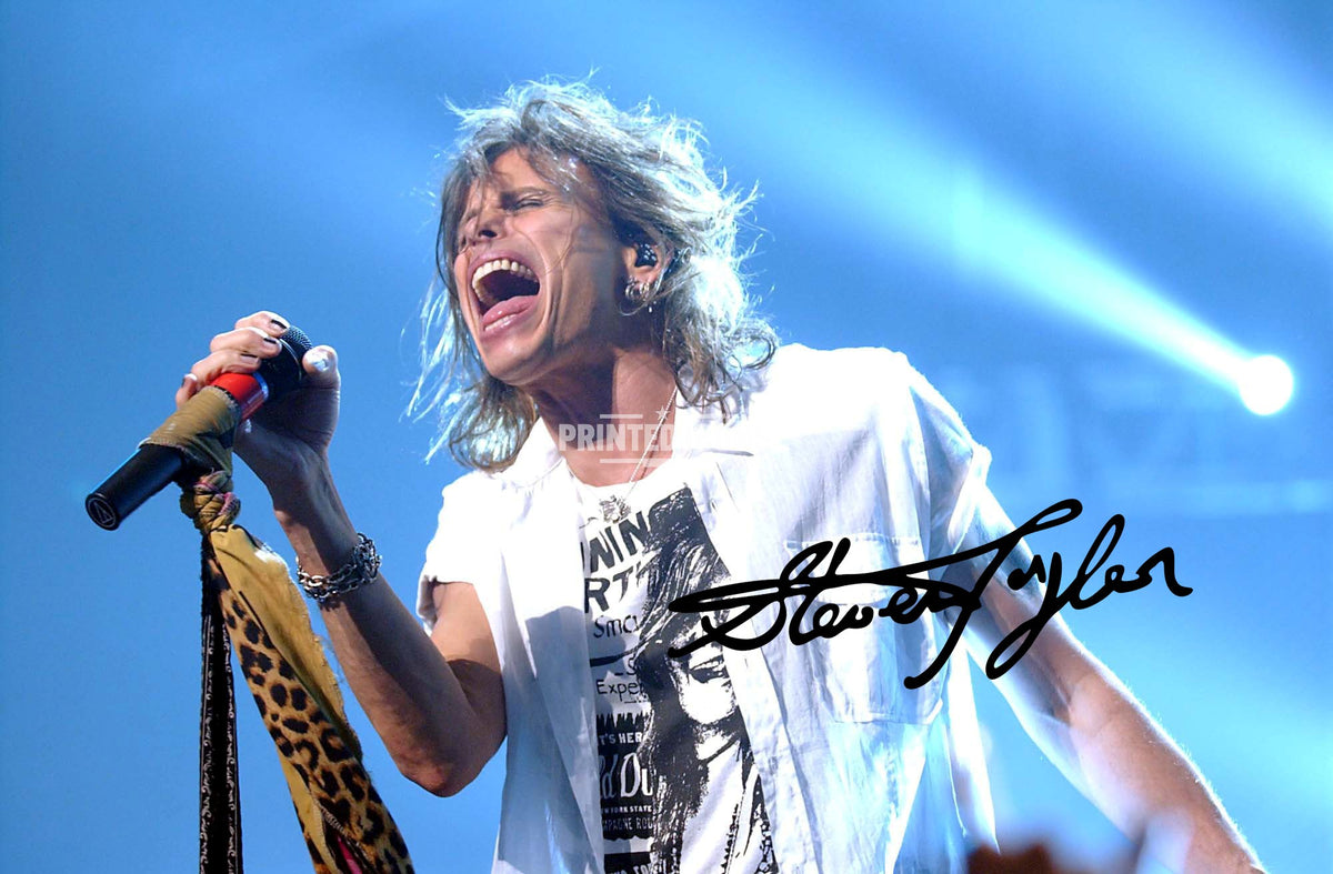 Steven Tyler performing live Aerosmith autograph photo print