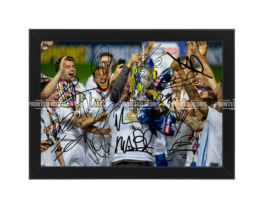 Leeds United 2019/20 champions signed team print with reproduced autographs