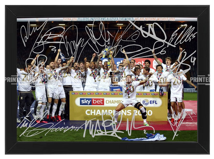 Framed Leeds United Champions 2020 signed squad print