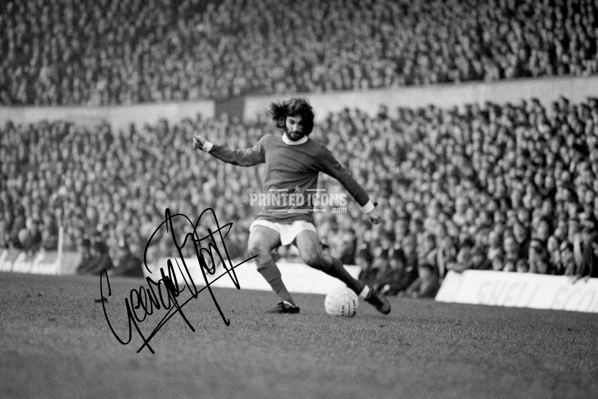 George Best signed print Manchester United football memorabilia