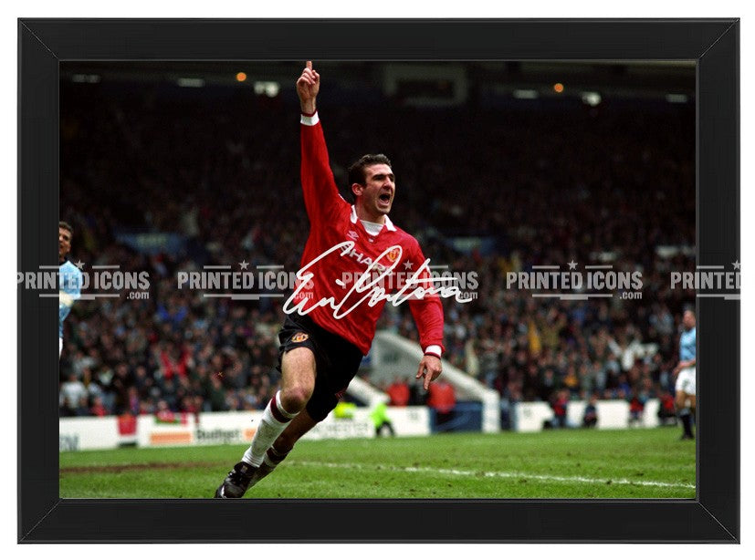 Eric Cantona celebration signed print Manchester United wall art