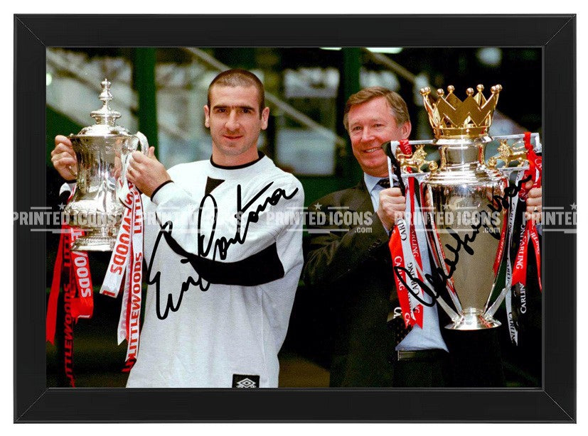 Manchester United Cantona Ferguson trophy signed print wall art