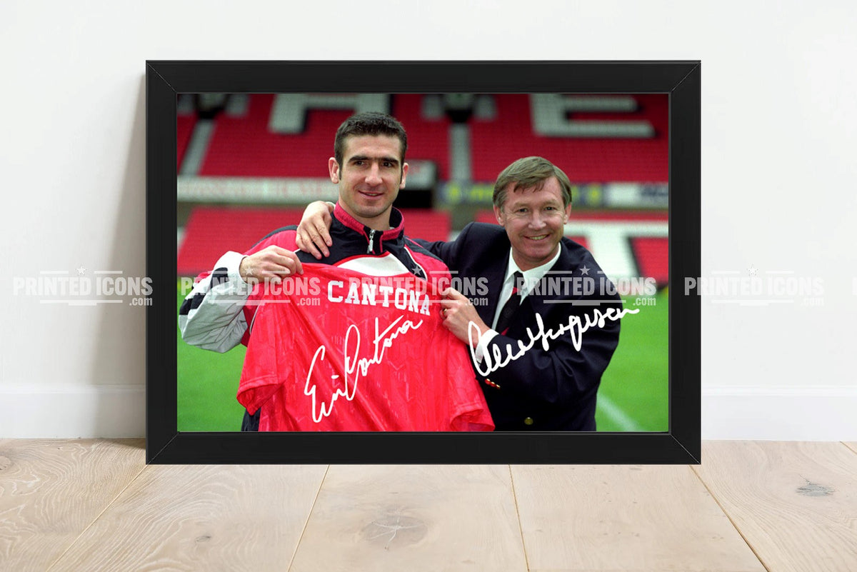 Eric Cantona Manchester United signing photo framed football memorabilia