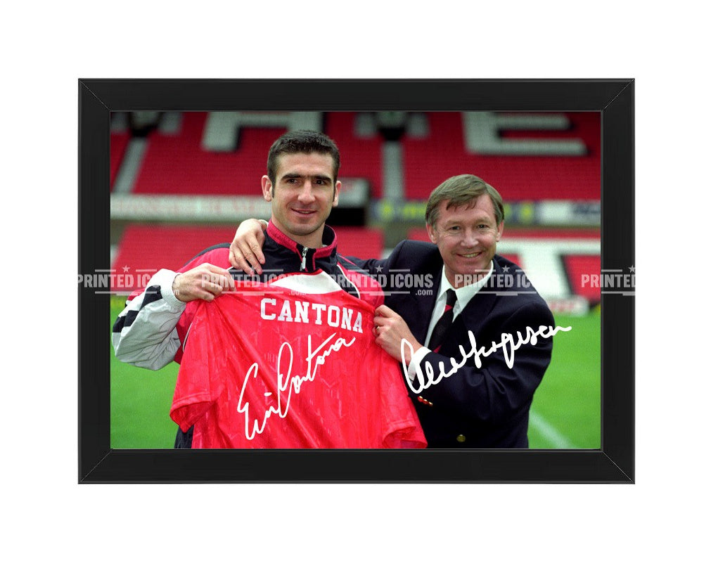 Framed Cantona and Ferguson 1992 Manchester United signed photo print