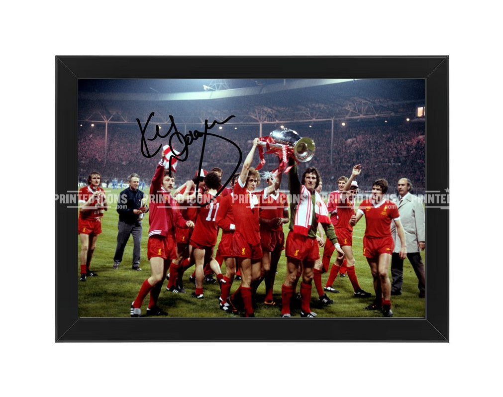 Kenny Dalglish signed photo print Liverpool FC 1978 European Cup winners celebration in black frame