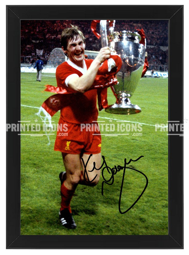 Kenny Dalglish Liverpool European Cup trophy signed photo print in black frame