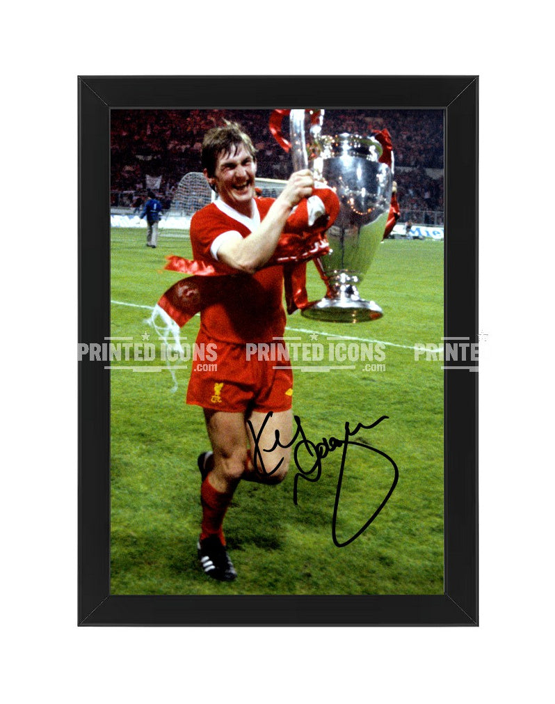 Kenny Dalglish printed autograph Liverpool FC European Cup photograph framed