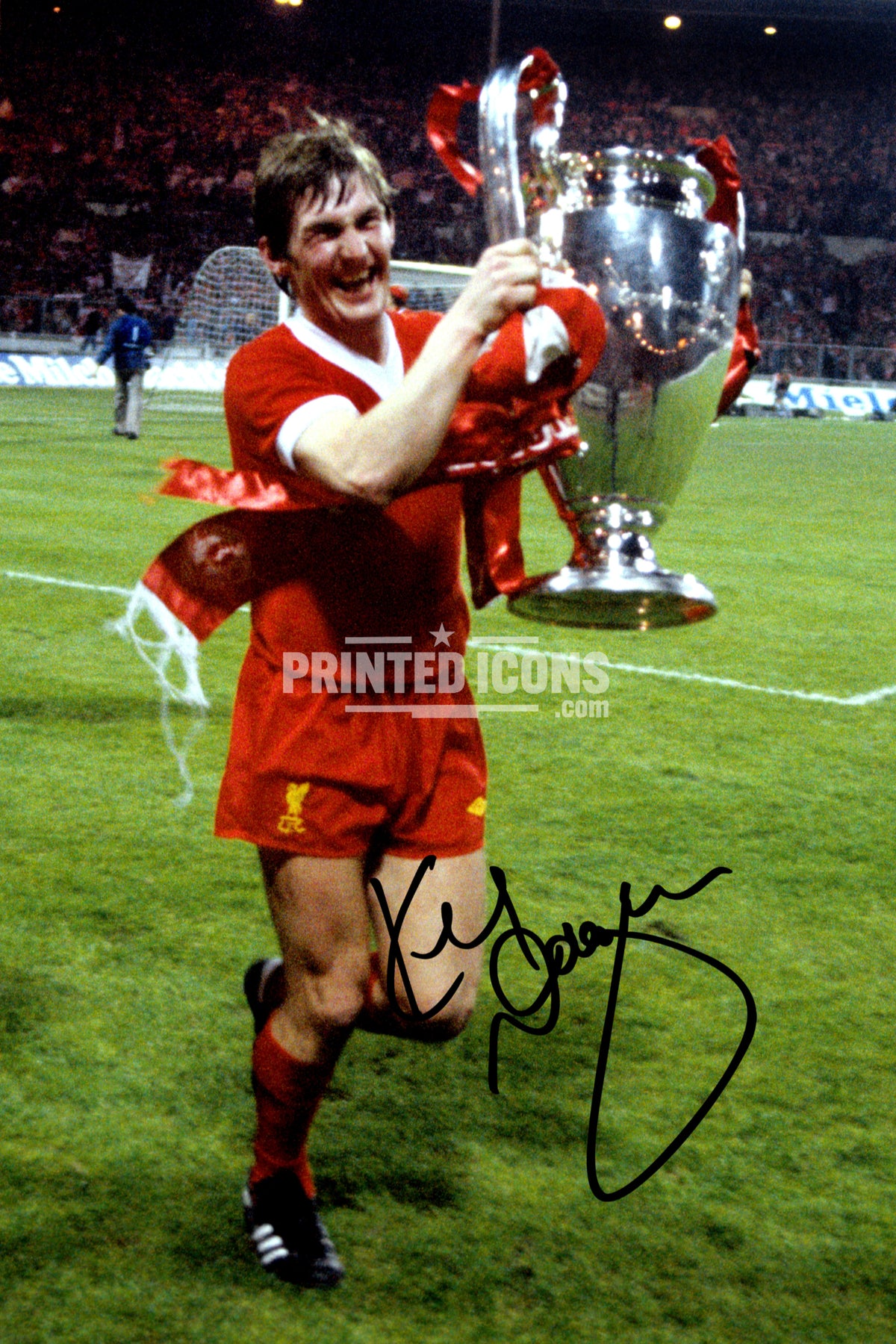 Kenny Dalglish holding European Cup trophy Liverpool FC signed photo print