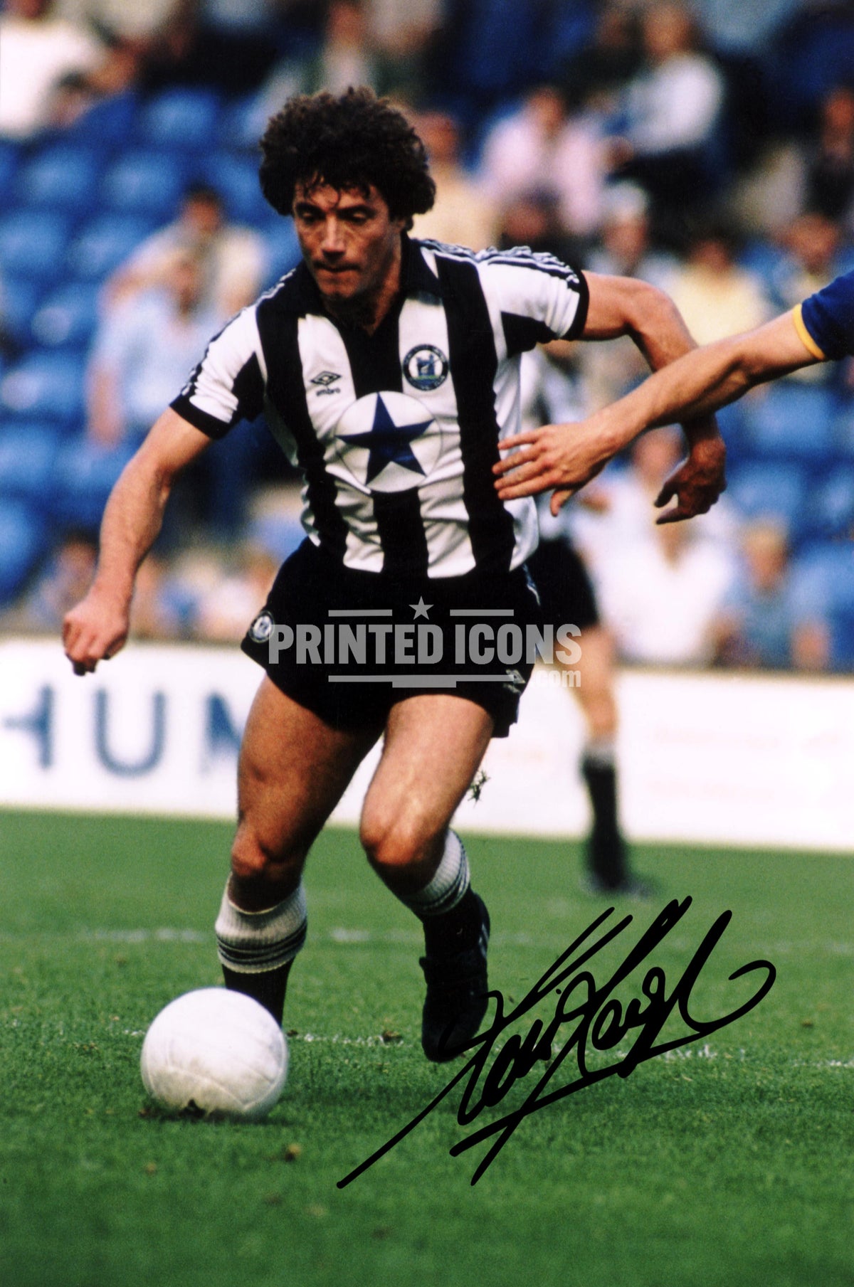 Kevin Keegan Newcastle United action photograph with printed signature