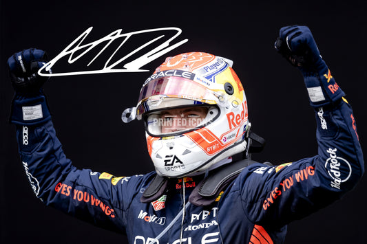 Max Verstappen F1 signed photo print with printed autograph. Framed Option available.