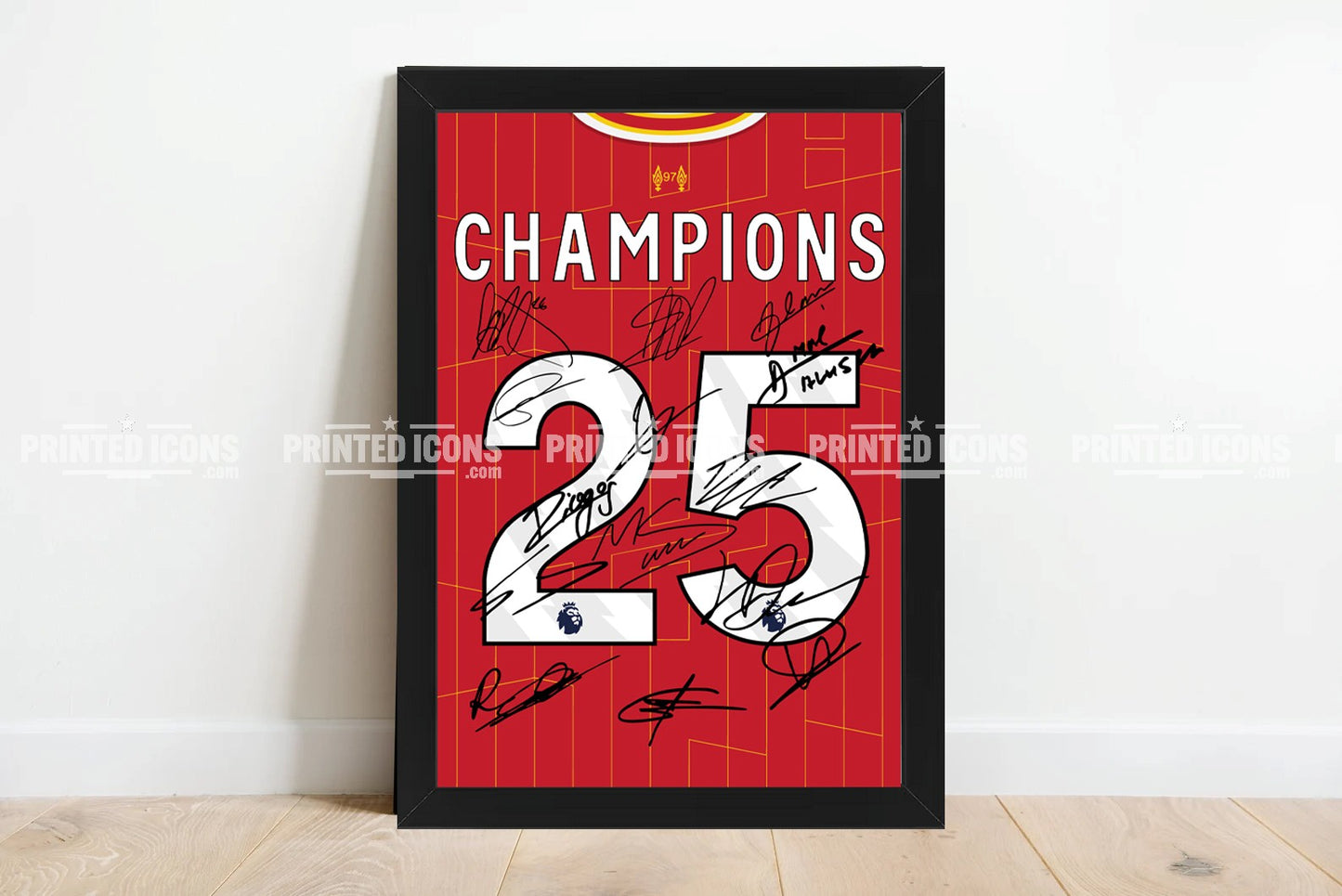 Liverpool 2024 - 2025 winning Premier League squad signed print. Signed by the squad and Arne Slot, this print is an iconic piece of memorabilia for any Liverpool fan. These printed autographs are taken from certified originals. This item can come as print only or ready framed - these make a great gift.