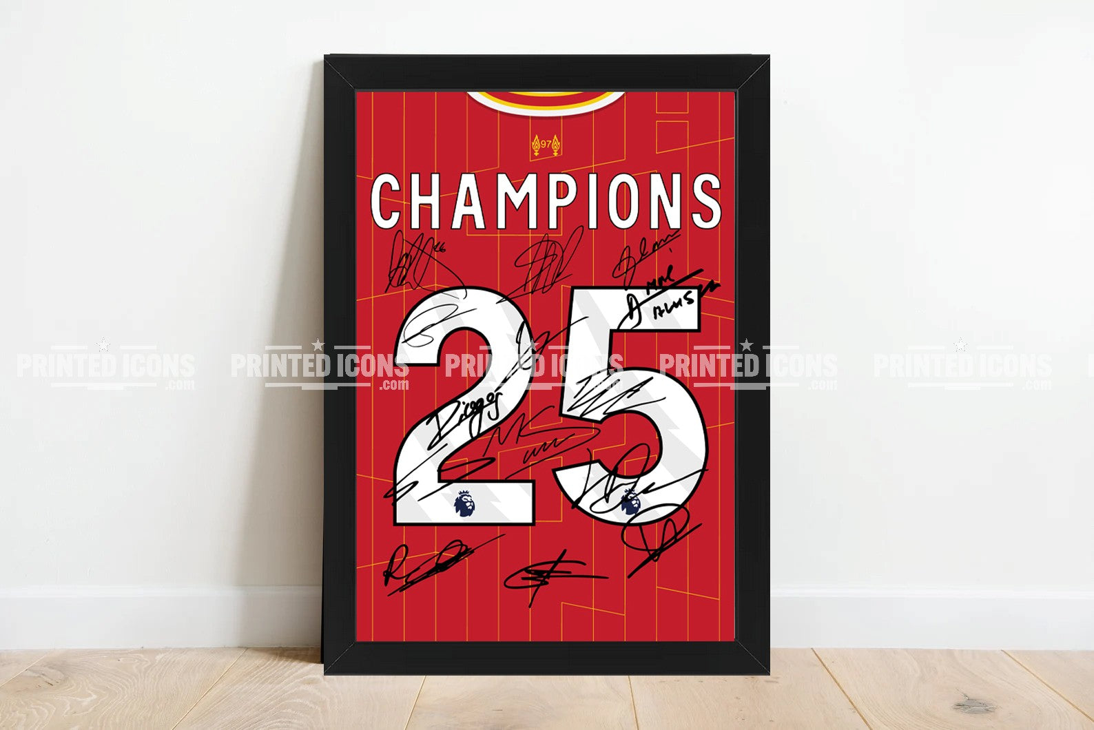 Liverpool 2024 - 2025 winning Premier League squad signed print. Signed by the squad and Arne Slot, this print is an iconic piece of memorabilia for any Liverpool fan. These printed autographs are taken from certified originals. This item can come as print only or ready framed - these make a great gift.