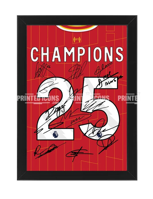 Framed Liverpool 2025 Premier League Champions multi signed print