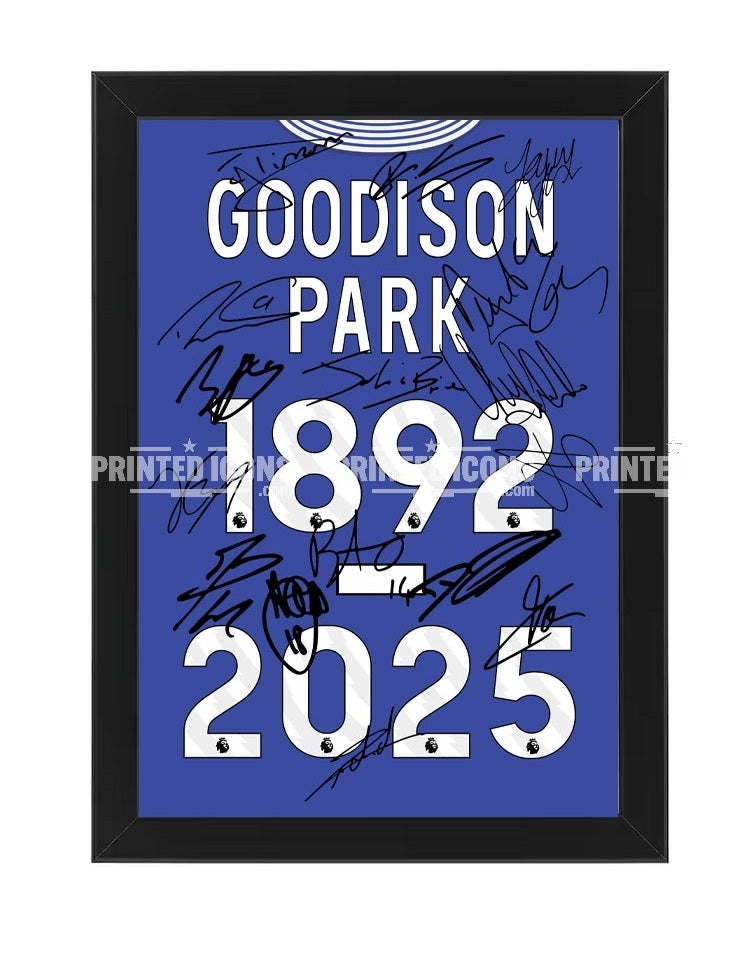 Everton Farewell Goodison Park 1892-2025 multi autograph print