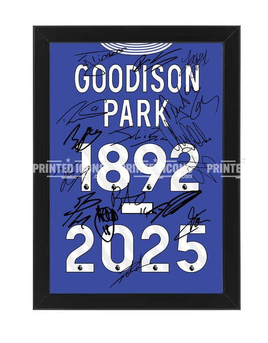 Everton Farewell Goodison Park 1892-2025 multi autograph print