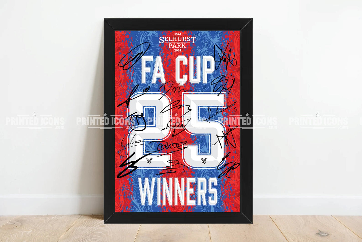 2025 FA Cup Winners Crystal Palace Multi Signed Print Photo Autograph