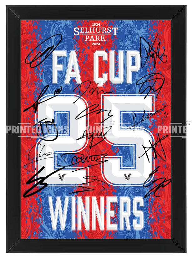 2025 FA Cup Winners Crystal Palace Multi Signed Print Photo Autograph