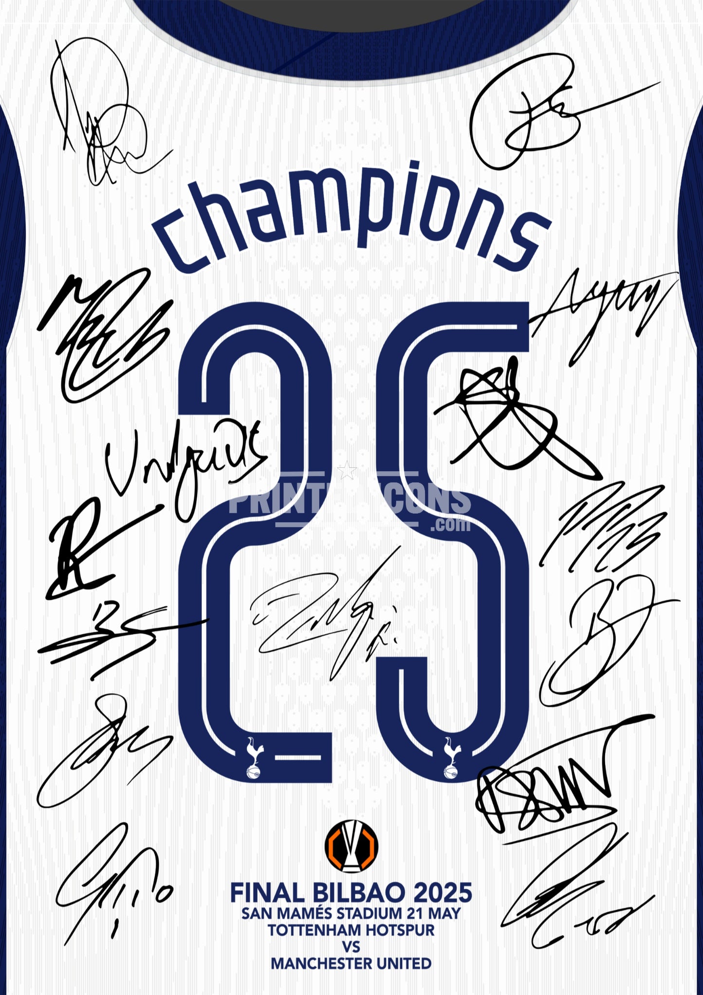 2025 Europa League Champions Tottenham Hotspur Multi Signed Print Photo Europa Cup Spurs